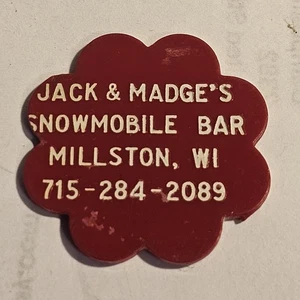 Jack & Madge's Snowmobile Bar MIllston, WI Plastic Good For Token #1892 - Picture 1 of 2