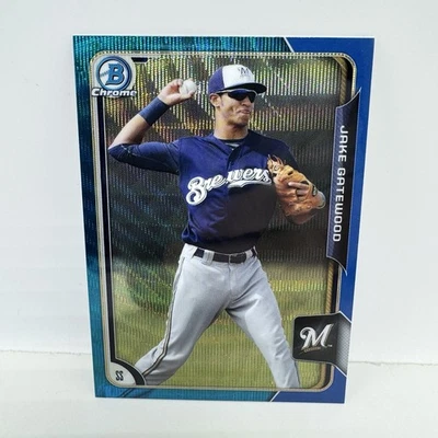 2015 Topps Bowman Chrome Jake Gatewood Prospects Blue Wave Refractor #BCP239 - Image 1 of 2