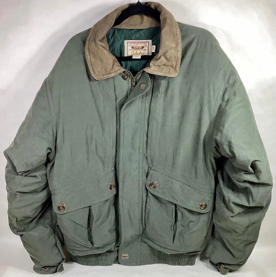 vintage CABELA'S OUTFITTER SERIES Goose Down LINED COAT Jacket M Tall 11pix - Image 1 of 1