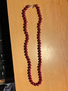 Collar de perlas ROJAS IPS SÓLIDAS 14kt oro filigrana cierre de perlas 16 pulgadas - Imagen 1 de 5