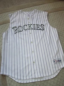 Colorado Rockies HELTON #17 Trikot Majestic MLB USA XL genäht Schriftzug ärmellos - Bild 1 von 3