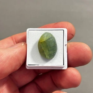 9 Carat Aquamarine Checker Board Cabochon loose gemstone 18x13mm Eo-1250 - Picture 1 of 4