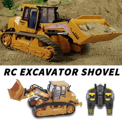 RC Bagger Schaufel ferngesteuerte Baustellen-Bulldozer LKW Spielzeug mit LichtKY - Bild 1 von 4