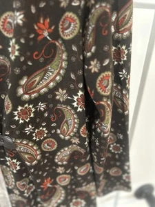 NWOT! Serengeti Women's Brown Paisley Top Size M 3/4 Sleeve Single Clasp Front - Picture 1 of 7