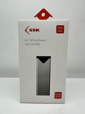 GENUINE SSK M.2 SSD ENCLOSURE SHE-C325 Pro Type C USB 3.2 Gen 2 NVME SATA - Image 1 of 3