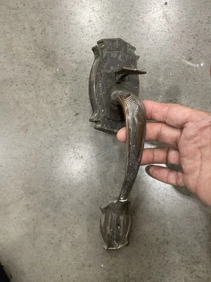 antique brass door handleset - Image 1 of 4