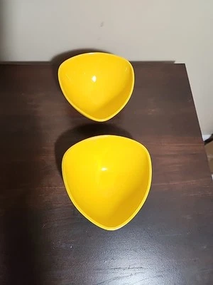 "Juego de 2 cuencos de cereal Oneida Buffalo Lemon Drop de 6"" de gres triángulo amarillo" Foto 1 de 4