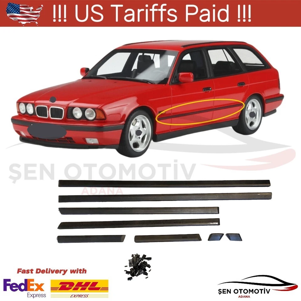Karosserie Seitentür Zierleisten Set für BMW E34 M5 Touring Wagon 1988-1995 - Image 1 of 4
