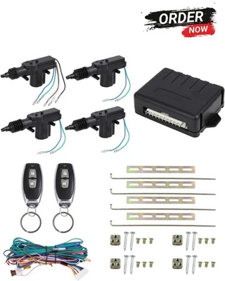 4 Doors Central Lock Locking System Car Keyless Entry Kit with Actuator - O - Image 1 of 4
