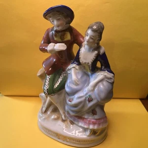 Statuina coppia vittoriana coloniale Giappone occupato porcellana vintage - Foto 1 di 5