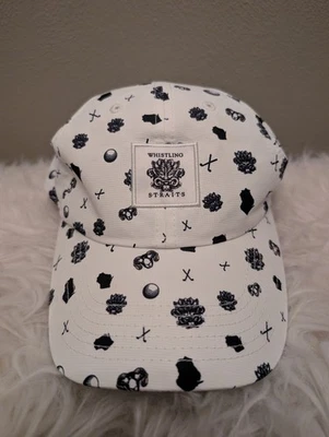 Whistling Straits Golf Course Ball Cap Polyester Black & White Adjustable Strap - Image 1 of 4