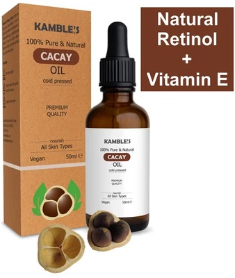 KAMBLE CACAY SEED OIL, Natural Retinol + Vitamin E | Face & Skin | Anti-Ageing Serum UK