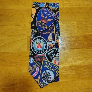 1995 Rare Vintage Police PatchesTie by Ralph Marlin #2 - Picture 1 of 4