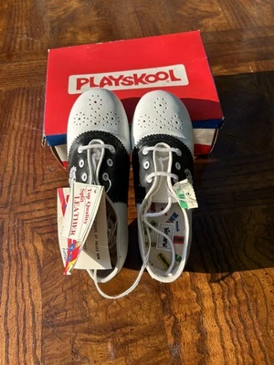 Saddle Shoes Girls 13 Oxfords Black White Leather Uniform School - Image 1 of 4