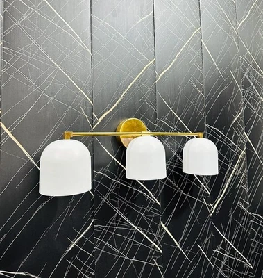 Aplique de pared doble de latón moderno de mediados de siglo tocador iluminación decoración del hogar artículo de regalo Foto 1 de 4