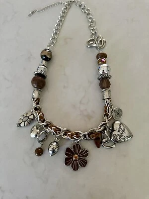 "Collar Love The Lord Your God Luke 10:27 con cuentas gruesas, 18-20"" marrón" Foto 1 de 4