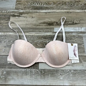 Neu mit Etikett 34 C Jessica Simpson BH rosa elfenbein Nylon Elasthan - Bild 1 von 8