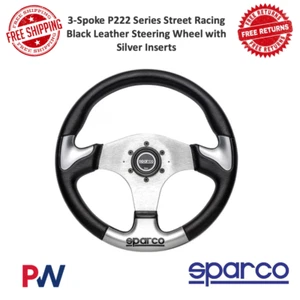 Sparco 3-Spoke Champion Limited Edition Series Street Racing Black Leather 330mm - Picture 1 of 7