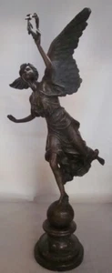 Statue Sculpture La victoire Style Art Deco Style Art Nouveau Bronze massif - Picture 1 of 8
