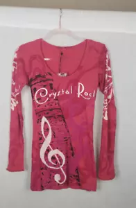 Top tunica Crystal Rock di Christian Audigier Repunzel Berry XS Y2K edizione limitata - Foto 1 di 9
