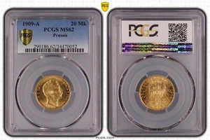 Germany, German Empire 1909 20 Mark PCGS MS62 Beautiful! - Picture 1 of 2
