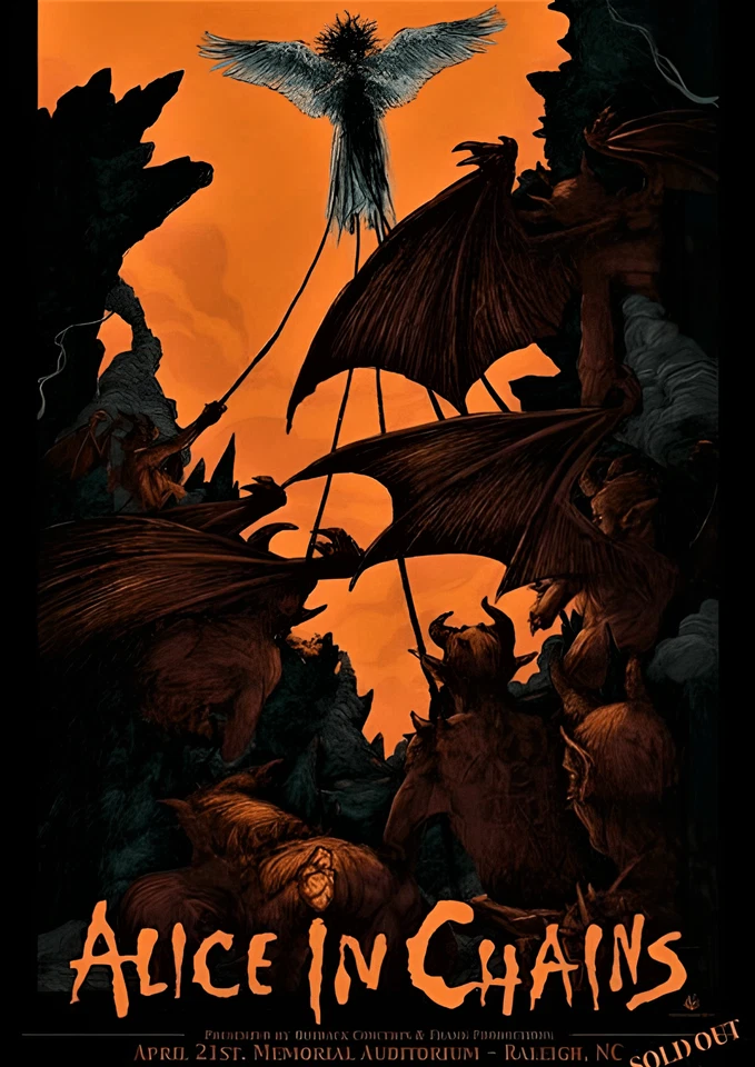 Alice in Chains Poster Cardstock Concert Poster - 12" x 18" - Image 1 of 1