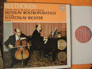 BEETHOVEN : Cellosonaten S. RICHTER M. Rostropowitsch 2 LP Vinyl Philips - Bild 1 von 4