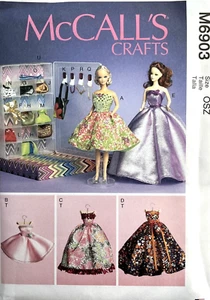 McCall's M6903  11 1/2" Dolls Clothes, Accessories, Clothing & Accessory Box - Picture 1 of 2