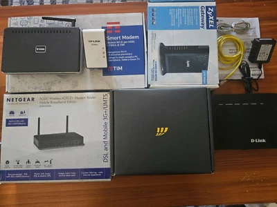 Lotto Router Modem Adsl fibra TIM FASTWEB NETGEAR D-LINK - Immagine 1 di 4