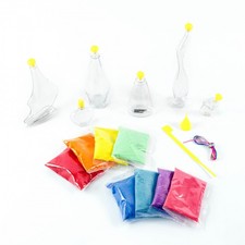 Sand Bottle Art Kit In Colorful Colored Craft Gift Holiday Idea Party Glass New