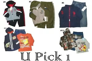 Jacket Shirt Pants Set Outfit Coat Tee Top Bottom Jeans Little Boys 2 3 PIECE T - Picture 1 of 33