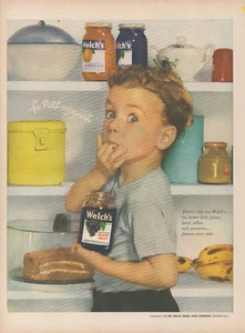 1948 Welch's Grape Jelly Little Boy For Pure Enjoyment Vintage Print Ad - Picture 1 of 1