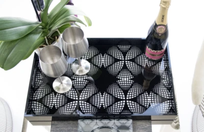 Bandeja de acrílico - Padrão preto e branco - Imagem 1 de 3