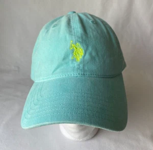 US Polo ASSN. Logo Adjustable Hat Teal Turquoise and Yellow - Picture 1 of 10