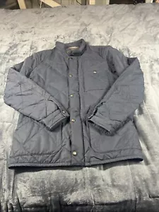 J Crew black Quilt Style Bomber Jacket Outer Wear Zip Button Men's Size S - Picture 1 of 9