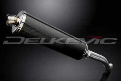 Silenciador ovalado de carbono de montaje alto Delkevic 18" - Honda VFR800 Interceptor 1998-2001 Foto 1 de 3