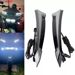 For Harley Road Glide 2015-2023 Windshield Trim LED Running Turn Signals Lights - Picture 1 of 11