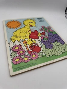 Vintage Playskool BIG BIRD Wooden Puzzle   9 Piece 1988 - Picture 1 of 7