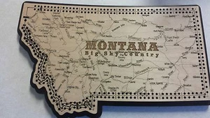 Montana State Shape Road Map Cribbage Board - Picture 1 of 1