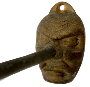Vintage Brass Wall Hook Face Harlequin Mime Jester Clown Face Made in Hong Kong - Picture 1 of 13