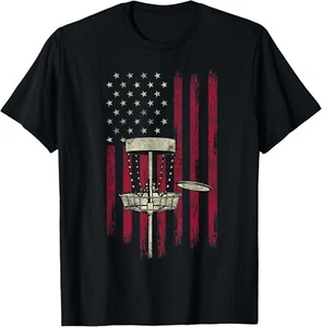 Disc Golf Vintage American Flag 4th Of July Tee Gift Tee Gift Unisex T-Shirt - Picture 1 of 3