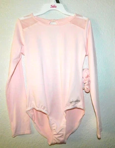 Gimnasia Danza Leotardo Rosa Mediano 10 y Corbata para el Cabello Mangas Largas de Justice - Imagen 1 de 8