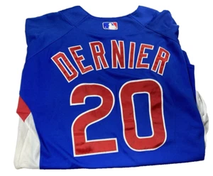 VTG MLB Chicago Cubs Embroidered Majestic USA Dernier 20 Blue Jersey L - Picture 1 of 12