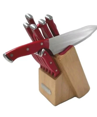 Juego de bloques de cuchillos remachados triple Farberware Edgekeeper 14 piezas con afilador incorporado Foto 1 de 4