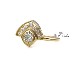 14K Gold 0.15CT VS/F-G Diamond Unique Evil Eye Ring Classic Valentine's Day Gift - Picture 1 of 4