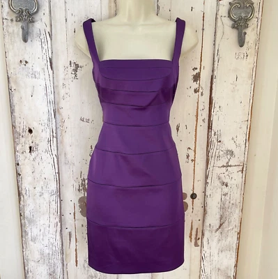 Vestido formal JAX talla 2 para mujer púrpura satinado sin mangas cóctel fiesta Foto 1 de 4