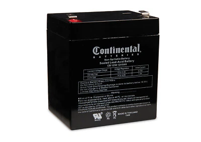 Batería Continental CB1250 F2 12 Voltios 5 Amp Hora Batería Con Terminal F2 Foto 1 de 3