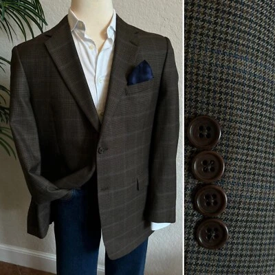 CREMIEUX PATA DE GALLO CUADROS VENTANA BLAZER TALLA 44R ABRIGO DEPORTIVO TRAJE CHAQUETA Foto 1 de 4