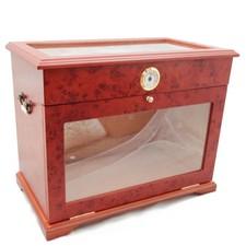 400 ct Cigar Humidor Display Cabinet End Table Case Burlwood