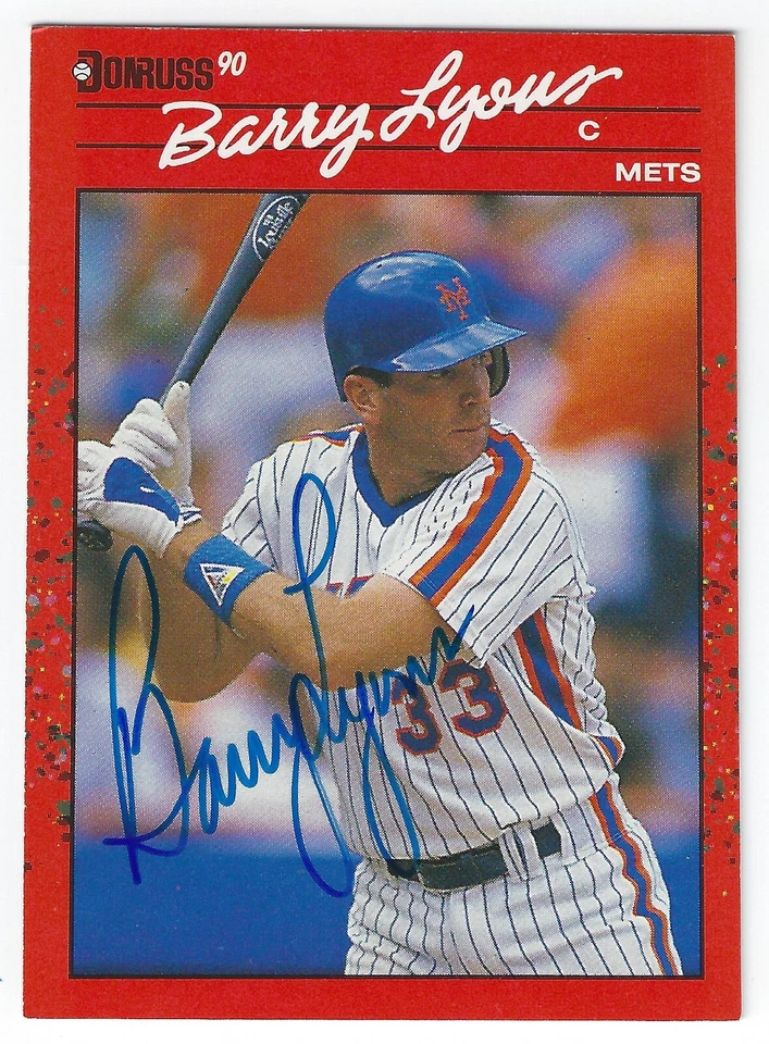 BARRY LYONS NEW YORK METS SIGNED 1990 CARD LOS ANGELES DODGERS ANGELS WHITE SOX - Image 1 of 1